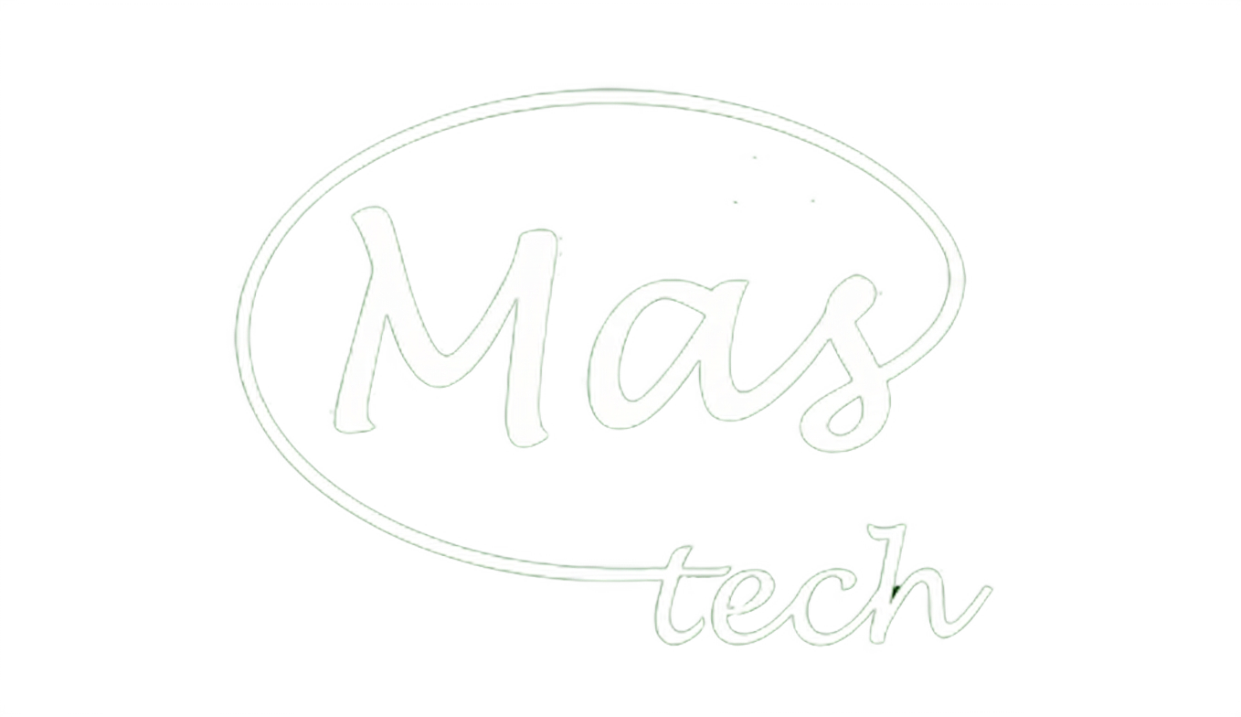 Logotipo da Mas-tech em branco